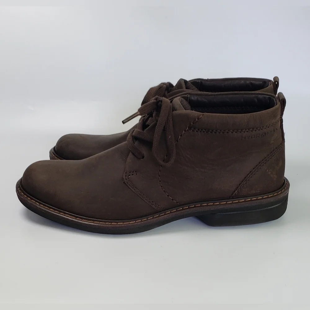 Ecco Chukka Brown Leather Hydro Max Lace Up Boot Size 39